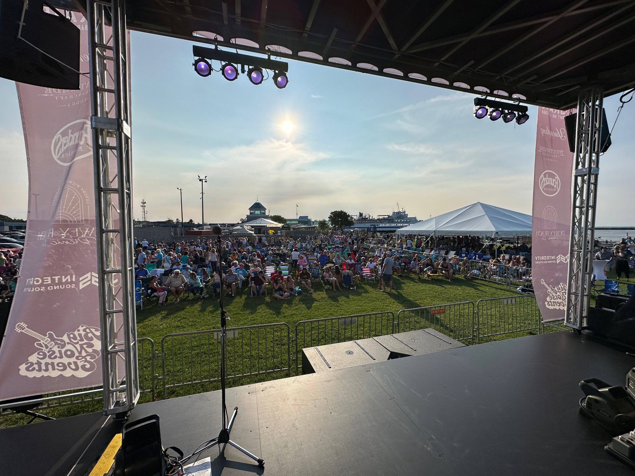 Picture taken on-stage looking out at the crowd. Integrity Sound Solutions